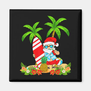 Íman Papai Noel de Verão Surfando Natal Em Julho Férias