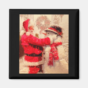 Íman Papai Noel e Boneco de Neve na Nevasca 