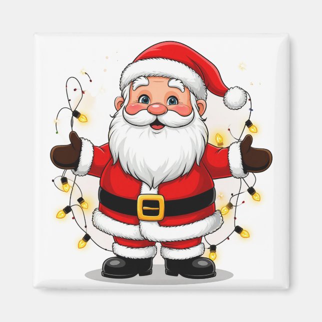 Íman Papai Noel em Pé com Luzes de Natal (Frente)