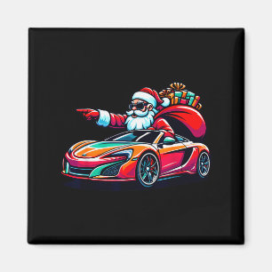 Íman Papai Noel engraçado de Natal dirigindo carro Srt