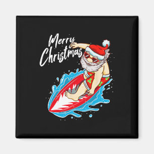 Íman Papai Noel Engraçado de Surf Papai Noel Havaiano N