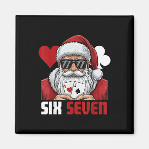 Íman Papai Noel Engraçado Diz Seis Sete Poker Natal 67
