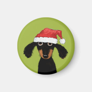 Íman Papai noel engraçado do cão do Wiener
