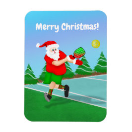 Íman Papai Noel Engraçado Jogando Pickleball Feliz Nata