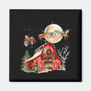Íman Papai Noel engraçado Trator Vacas Fazenda Agricult