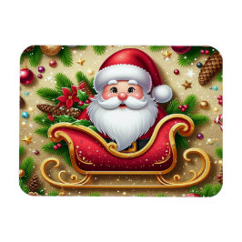Íman Papai Noel Festivo em Trenó