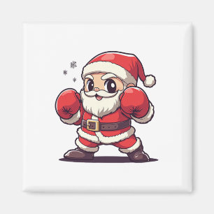 Íman Papai Noel Fofo Boxeando - Natal Temático de Natal