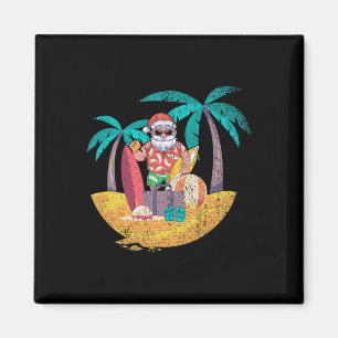 Íman Papai Noel Havaiano Natal Tropical Verão Surfando 