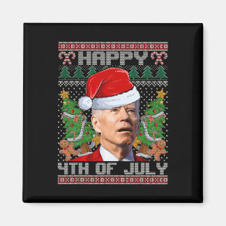 Íman Papai Noel Joe Biden Feliz 4 de Julho Natal Feio S