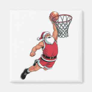 Íman Papai Noel Jogando Basquete Amantes do Esporte de