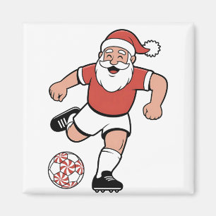 Íman Papai Noel Jogando Futebol Natal Jogador Esporte 