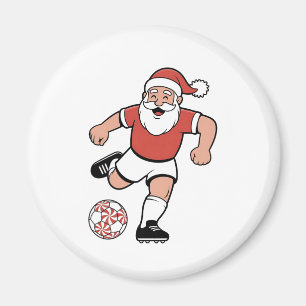 Íman Papai Noel Jogando Futebol Natal Jogador Esporte 