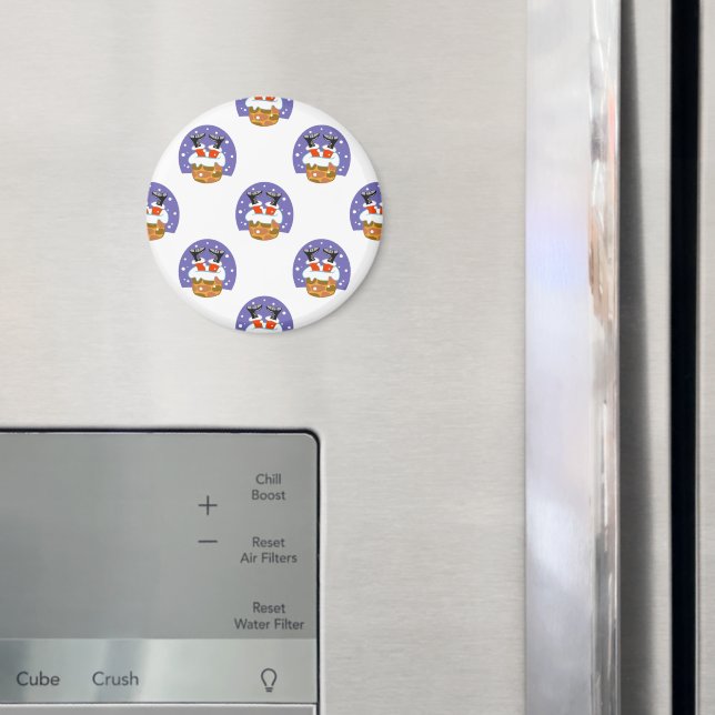 Íman Papai Noel Na Chaminé, Neve, Natal, Ano Novo (In Situ (Fridge))