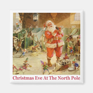 Íman Papai noel & os duendes nos estábulos do Pólo
