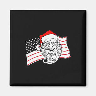 Íman Papai Noel Patriótico Bandeira Americana EUA Natal