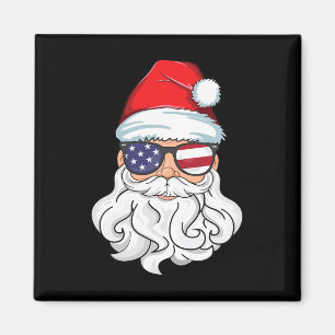 Íman Papai Noel Patriótico Usa Óculos de Sol Crianças N