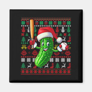 Íman Papai Noel Pickle Jogando Baseball Natal Jogador V