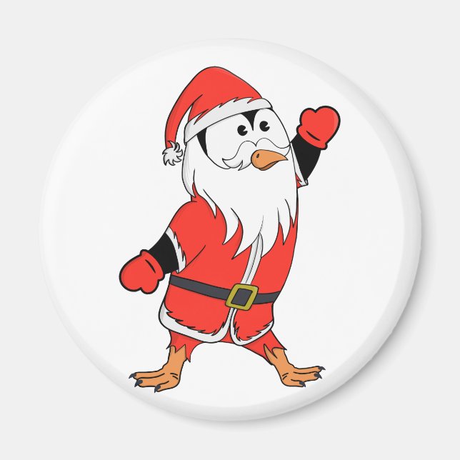 Íman Papai Noel Pinguim Pronta para o Natal (Frente)