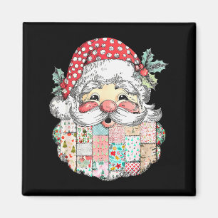Íman Papai Noel Remendado Rosto Natal Vintage Homens M