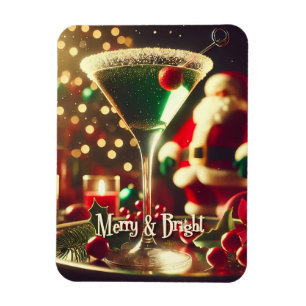 Íman Papai Noel Retro dos Anos 50 Martini Verde de Nata