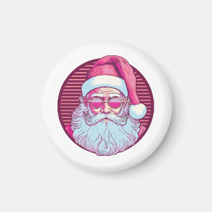 Íman Papai Noel rosa retrô vintage