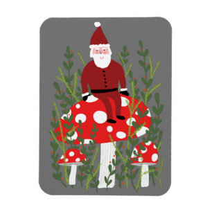 Íman Papai Noel sobre o Xmas do Cogumelo Mágico