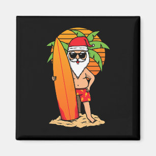 Íman Papai Noel Surfando Engraçado Natal Em Julho Mulhe