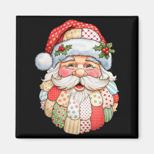 Íman Papai Noel Vintage Remendo de Tecido Arte Folclóri