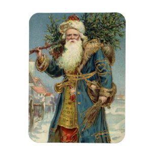 Íman Papai Noel Vitoriano Antigo com Árvore de Natal