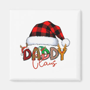Íman Papai Noel Xadrez Búfalo Vermelho Chapéu de Natal 