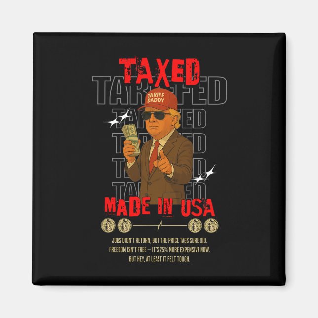 Íman Papai Tarifa Design Divertido de Trump – Meme Polí (Frente)