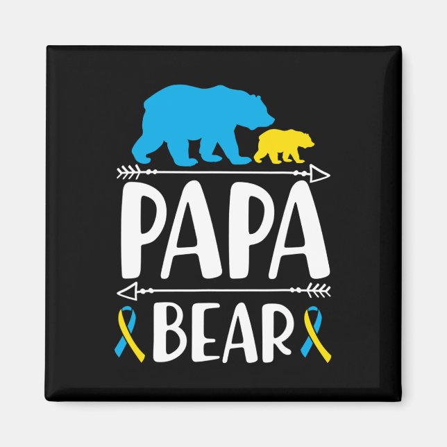 Íman Papai Urso da Conscientização da Síndrome de Down  (Frente)