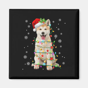 Íman Papais noeis Akita Natal Luz Xmas Cachorros Homens