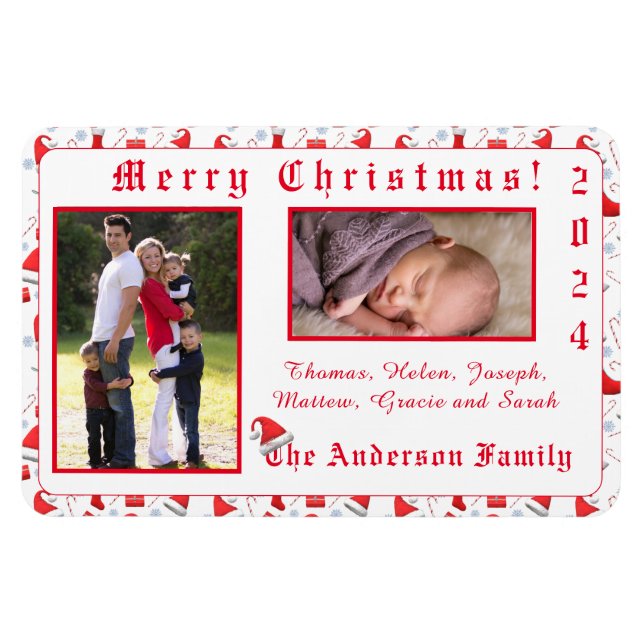 Íman Papais noeis Boné Natal Padrão (Horizontal)