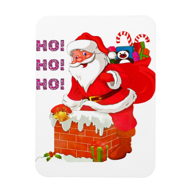 Íman PAPAIS NOEIS COM PRESENTES DE NATAL, HO! Hei! Hei! (Vertical)