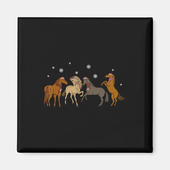 Íman Papais noeis de Árvore de Natal de Cavalo (Frente)