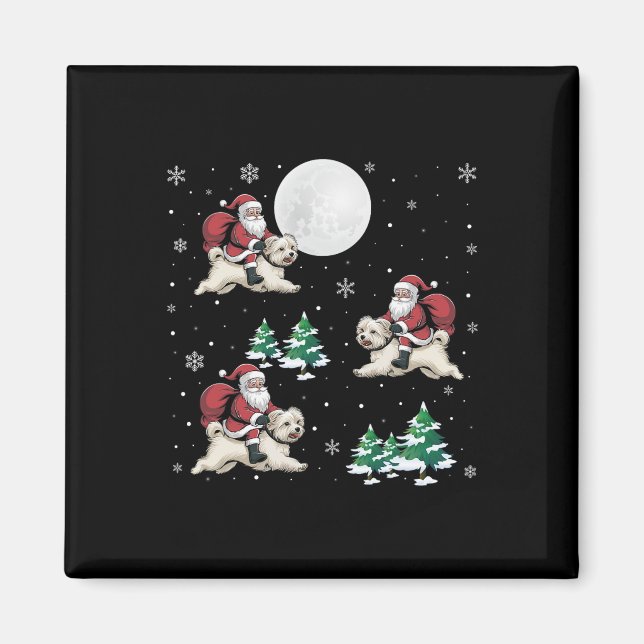 Íman Papais noeis De Árvore Do Natal A Andar O Cachorro (Frente)