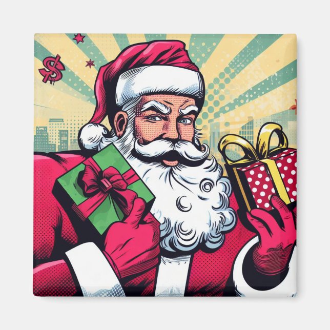 Íman Papais noeis de banda desenhada/Natal (Frente)
