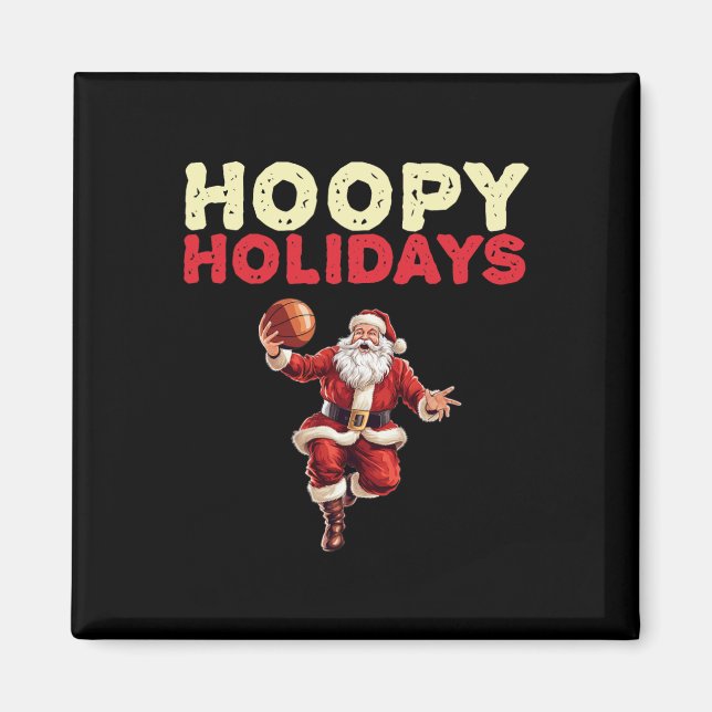Íman Papais noeis de basquetebol festivos de Natal 2 (Frente)
