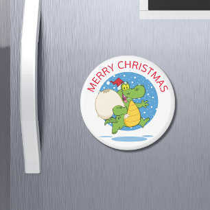 Íman Papais noeis de Crocodilo Feliz de Natal Feriado