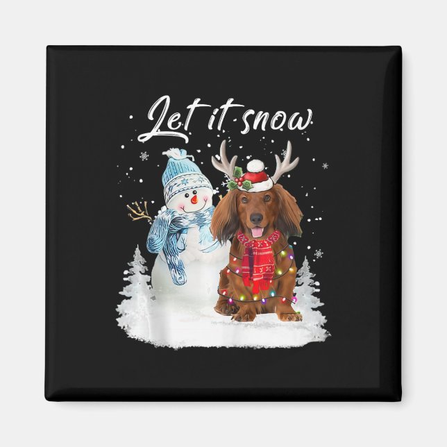 Íman Papais noeis de Dachshund de Cabelo Vermelho Cão N (Frente)