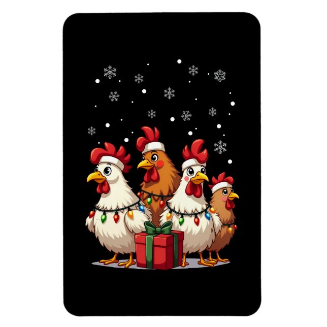 Íman Papais noeis de frango à luz do Natal Engraçados (Vertical)