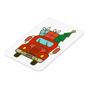 Íman Papais noeis de frente de caminhão Feliz Natal