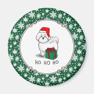 Íman Papais noeis de Natal Bichon Frise Dog Cute