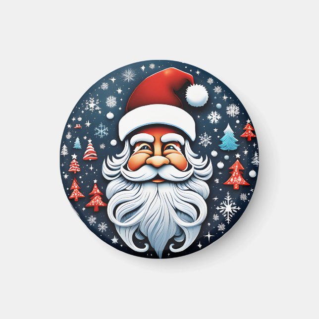 Íman Papais noeis de Natal bonitos com Árvores Festivas (Frente)