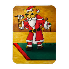 Íman Papais noeis de Natal Darts Cat Magnet
