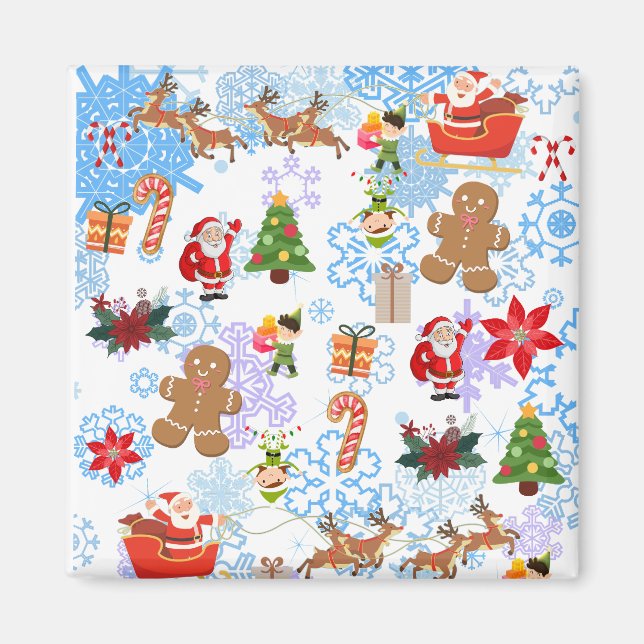 Íman Papais noeis de Natal divertidos (Frente)