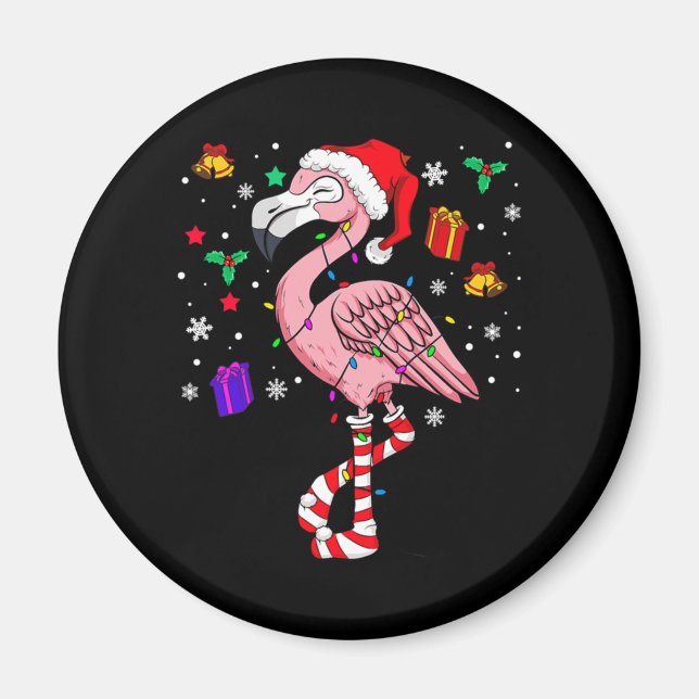 Íman Papais noeis de Natal Flamingo Lover Engraçado Clá (Frente)