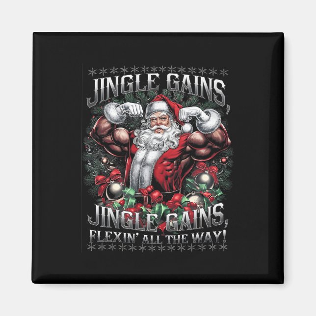 Íman Papais noeis de Natal Gym Workout Jingle ganha Fle (Frente)