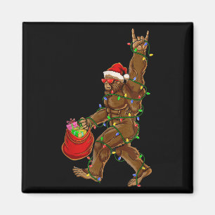 Íman Papais noeis de Pé Grande Luzes de Natal Rock Engr